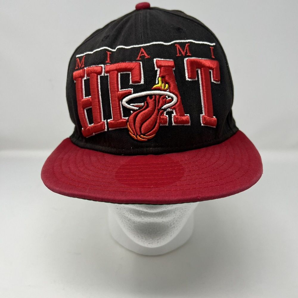 Miami Heat Hat Cap Black Red Adjustable Snapback New Era Hardwood Classics Adult